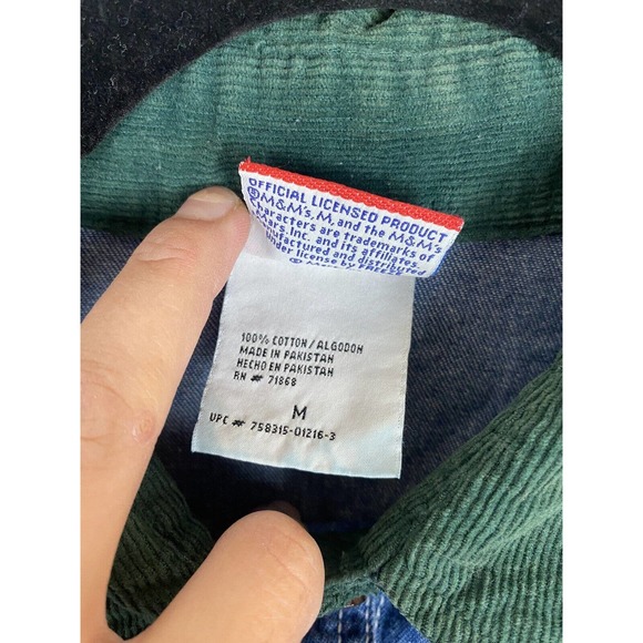 Vintage 90s M&M Candy Button Blue Denim Shirt Size Medium Chambray - Picture 5 of 6